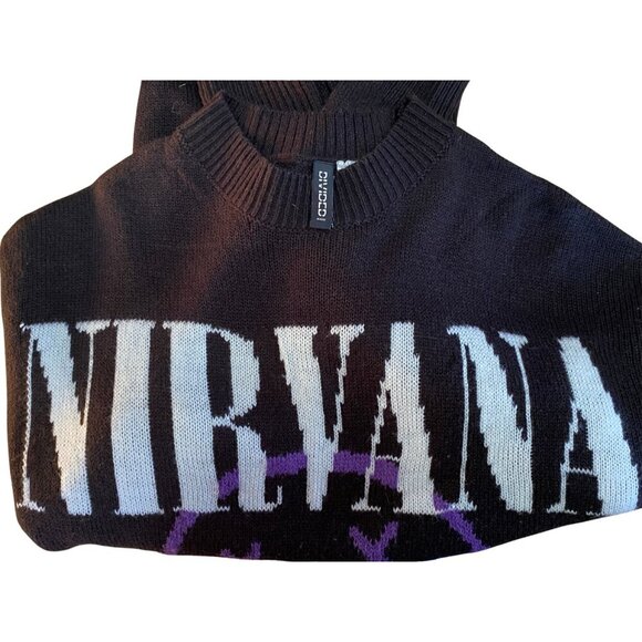 NIRVANA H&M Unisex soft knit jacquard sweater Grunge fan Small - Picture 2 of 3